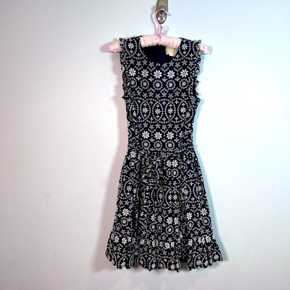 kate spade Navy and White Floral Midi Dress
